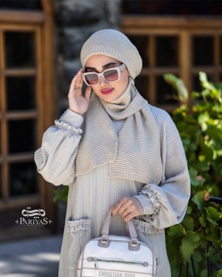 تنپوش پاییزه بافت دخترانه تودار جیب دار