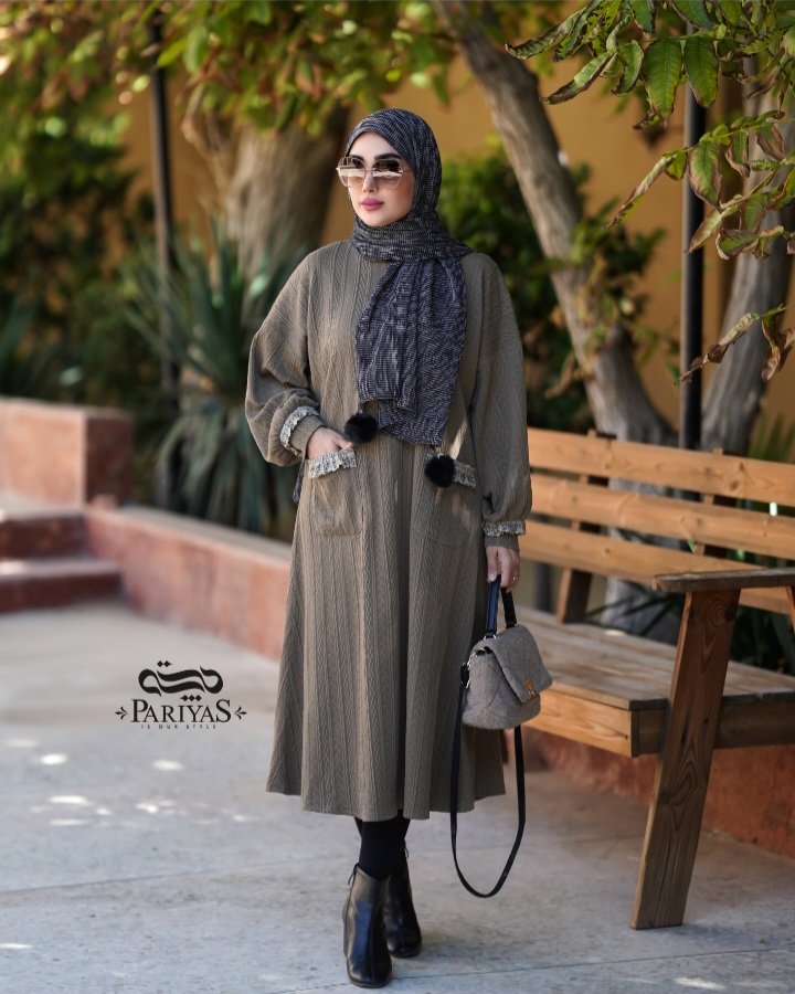 تنپوش پاییزه بافت دخترانه تودار جیب دار