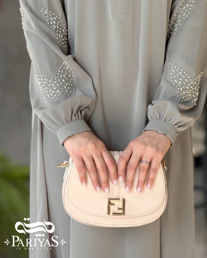 عبا جواهردوزی شده مجلسی زیپ دار زنانه