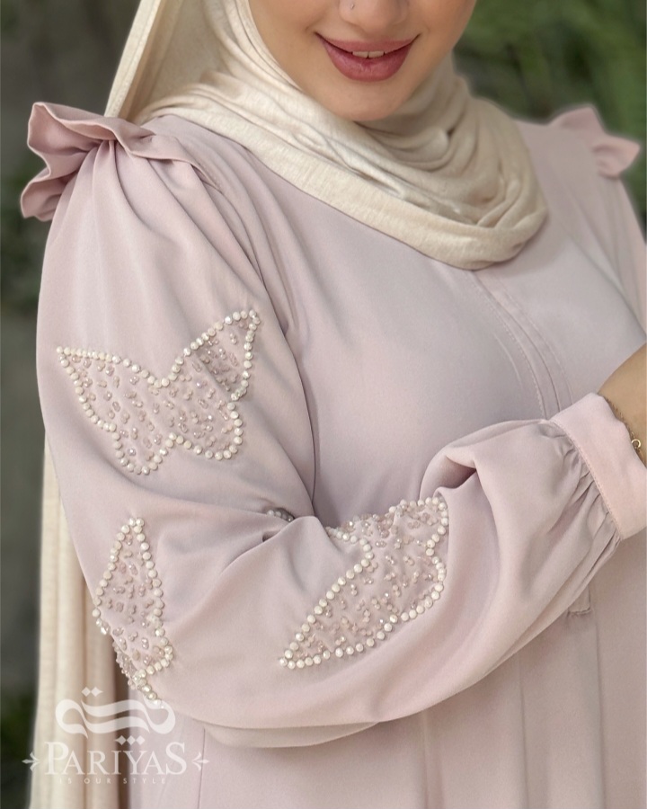 عبا جواهردوزی شده مجلسی زیپ دار زنانه