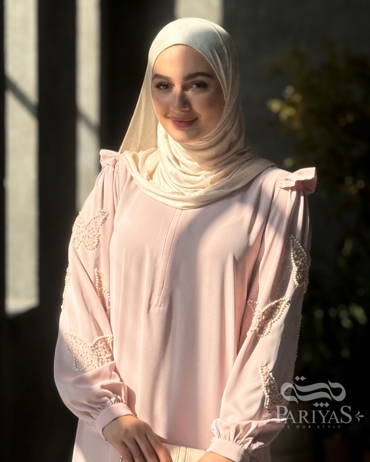 عبا جواهردوزی شده مجلسی زیپ دار زنانه