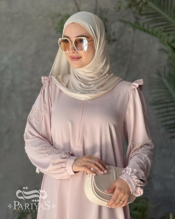 عبا جواهردوزی شده مجلسی زیپ دار زنانه