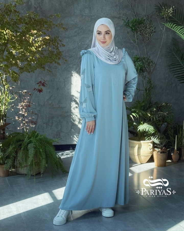 عبا جواهردوزی شده مجلسی زیپ دار زنانه