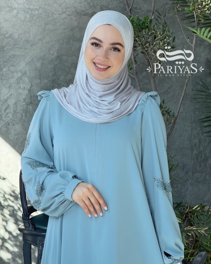 عبا جواهردوزی شده مجلسی زیپ دار زنانه