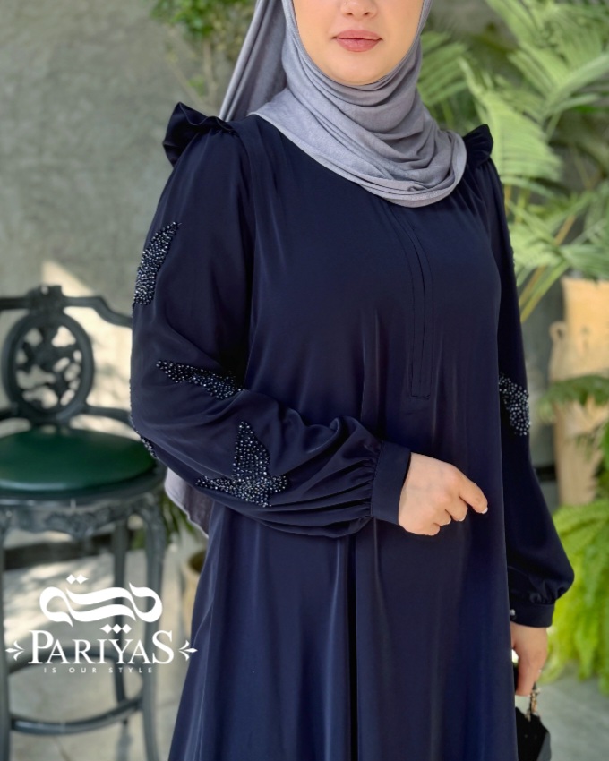 عبا جواهردوزی شده مجلسی زیپ دار زنانه