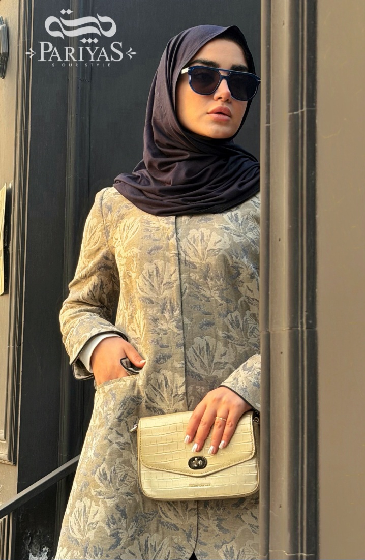 مانتو کتی ژاکارد مجلسی آیدا