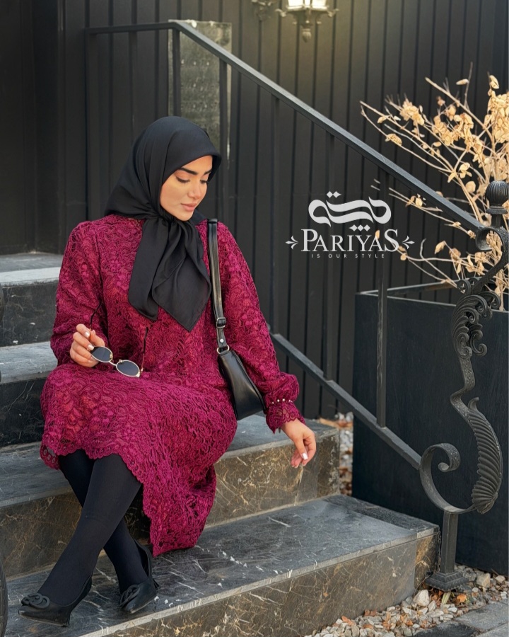 پیراهن گیپور مخمل مجلسی راز