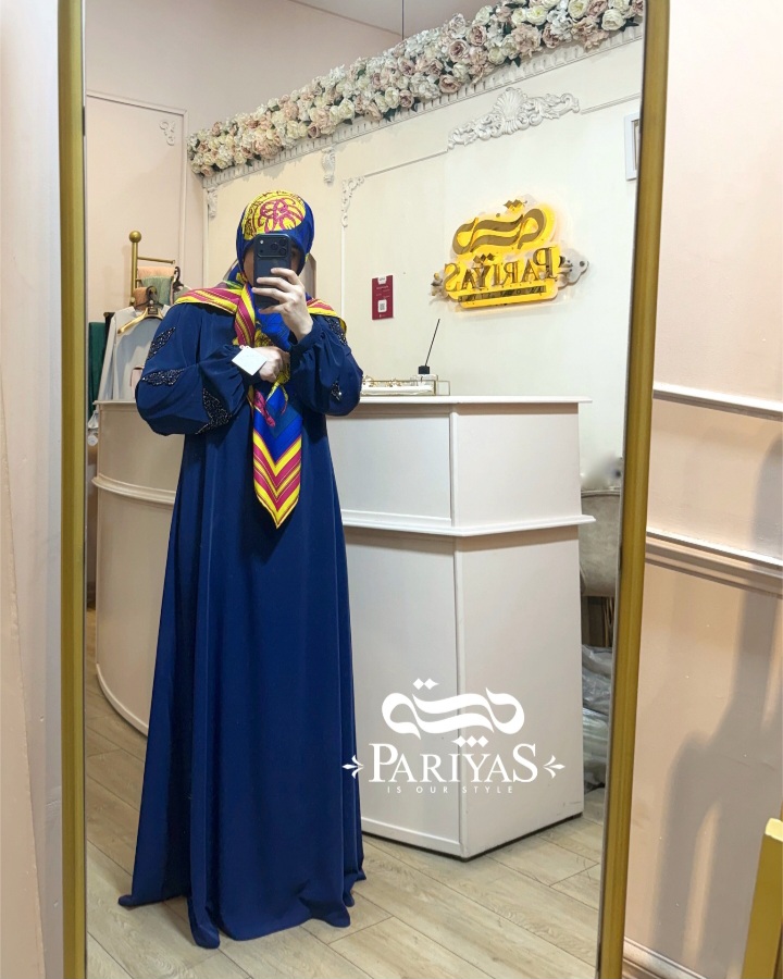 عبا جواهردوزی شده مجلسی زیپ دار زنانه