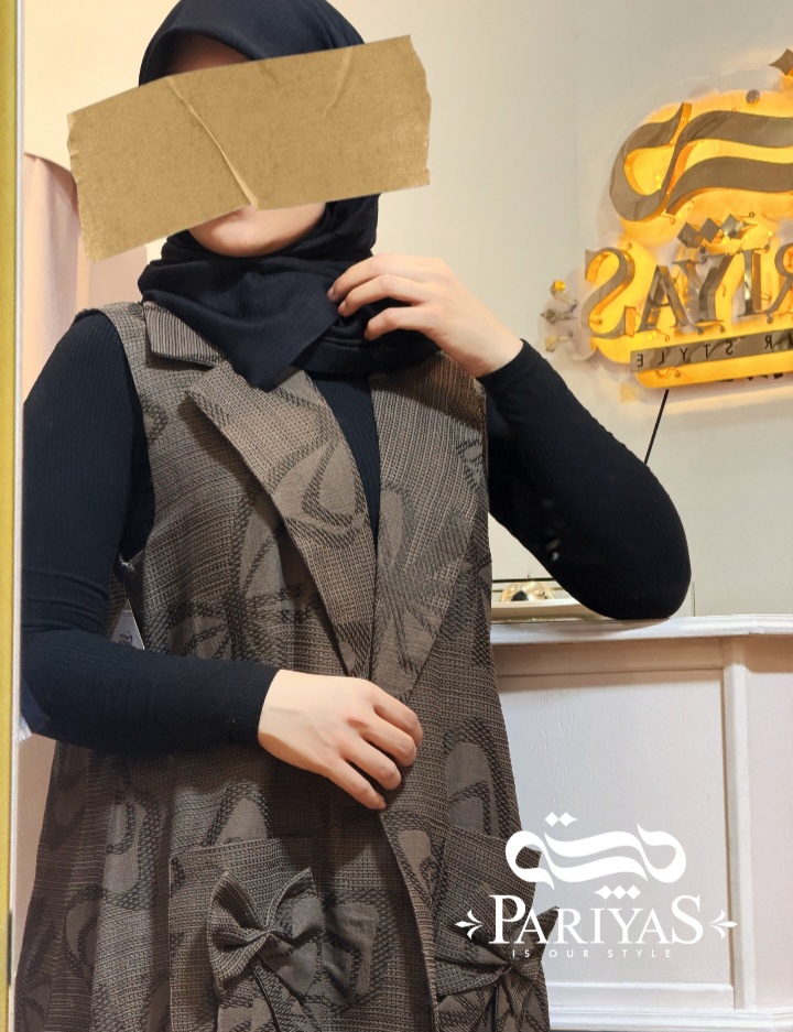 وست پاپیونی جیب دار زنانه