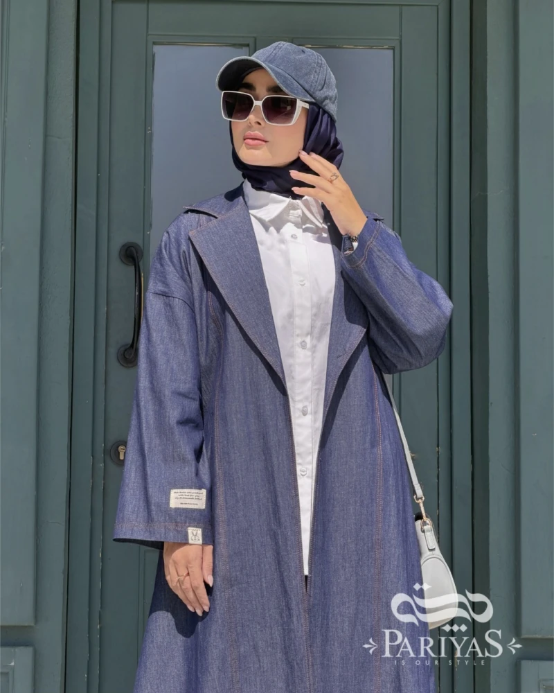 عبا جلوباز جین پاییزه بلند هاله