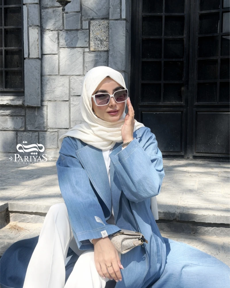 عبا جلوباز جین پاییزه بلند هاله